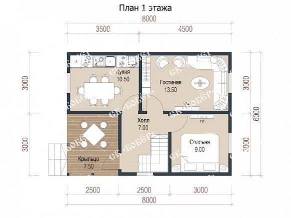 Дом из бруса 6х8. фото
